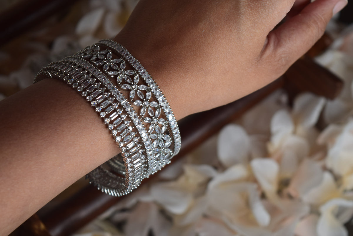 American Diamond Bangle Set