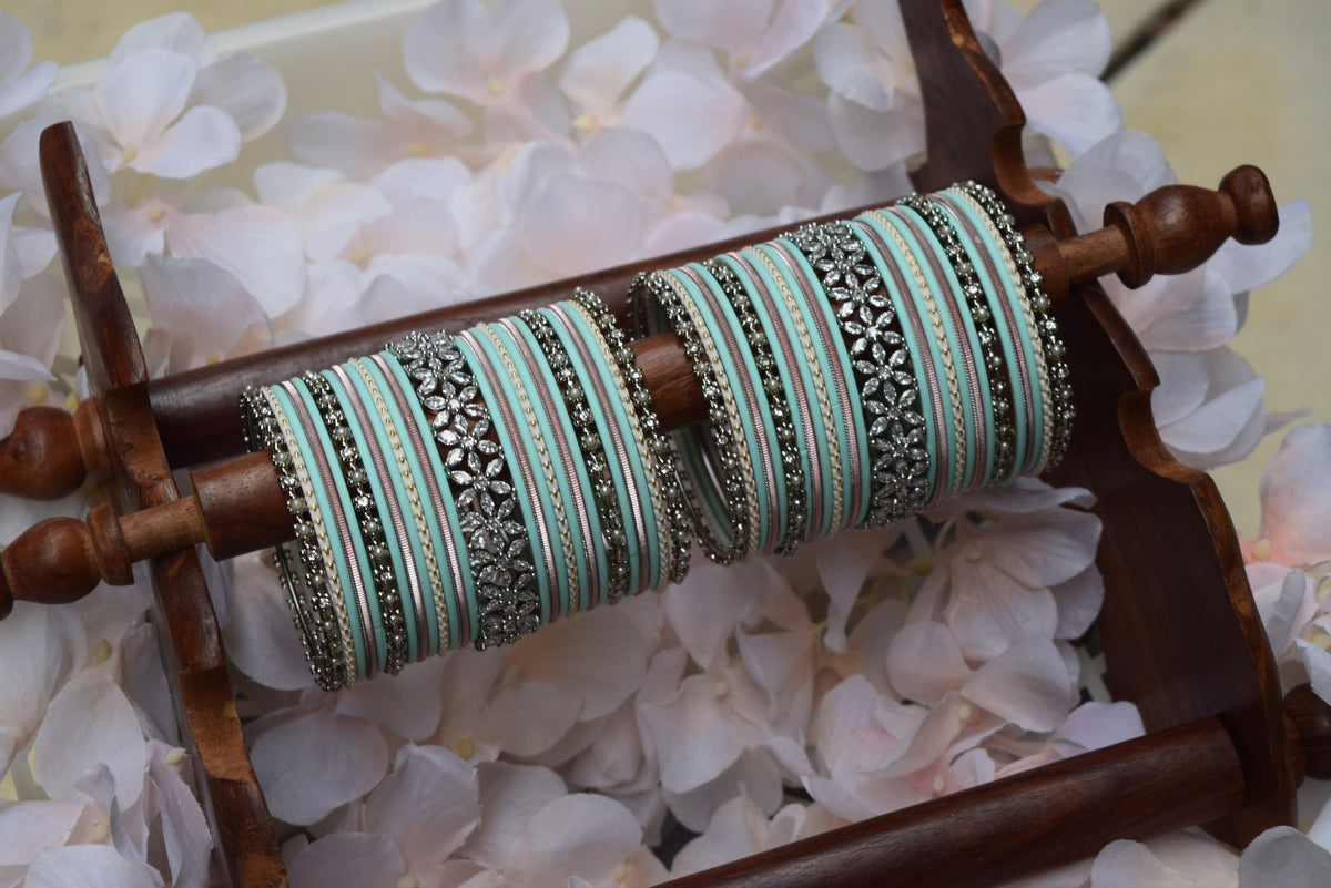 Mint Pink Bangle Set