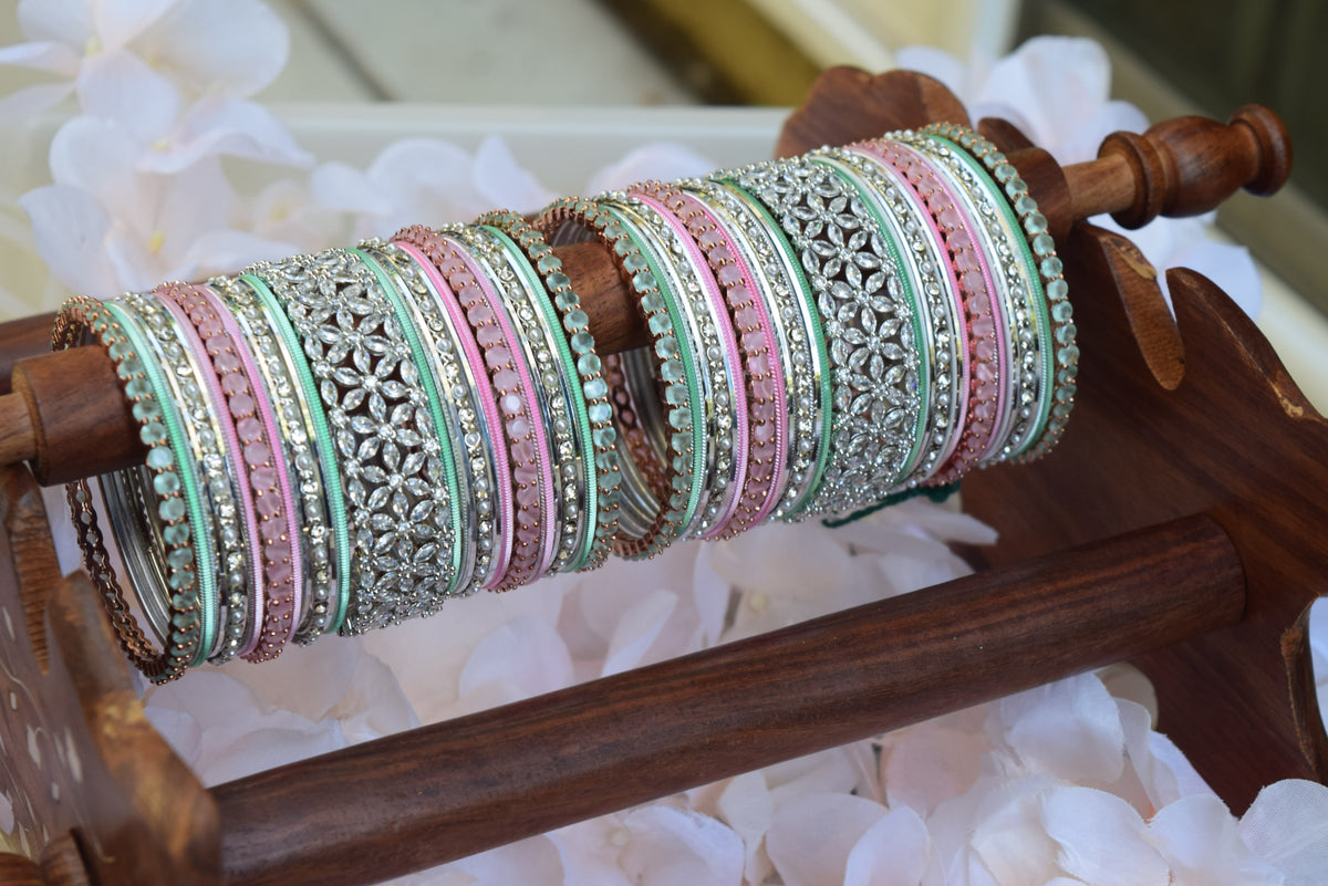 Mint Pink Bangle Set