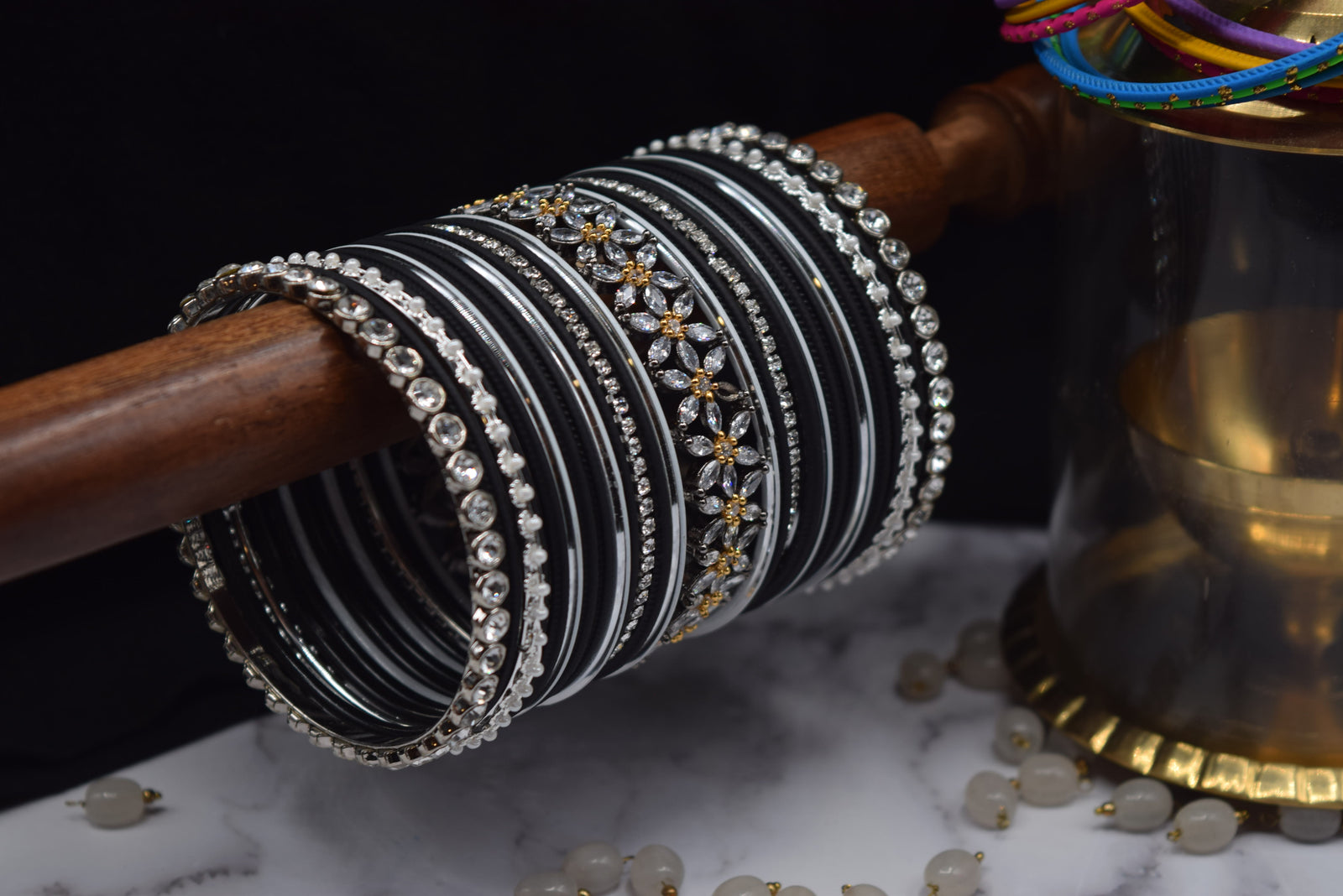navy indian bangles