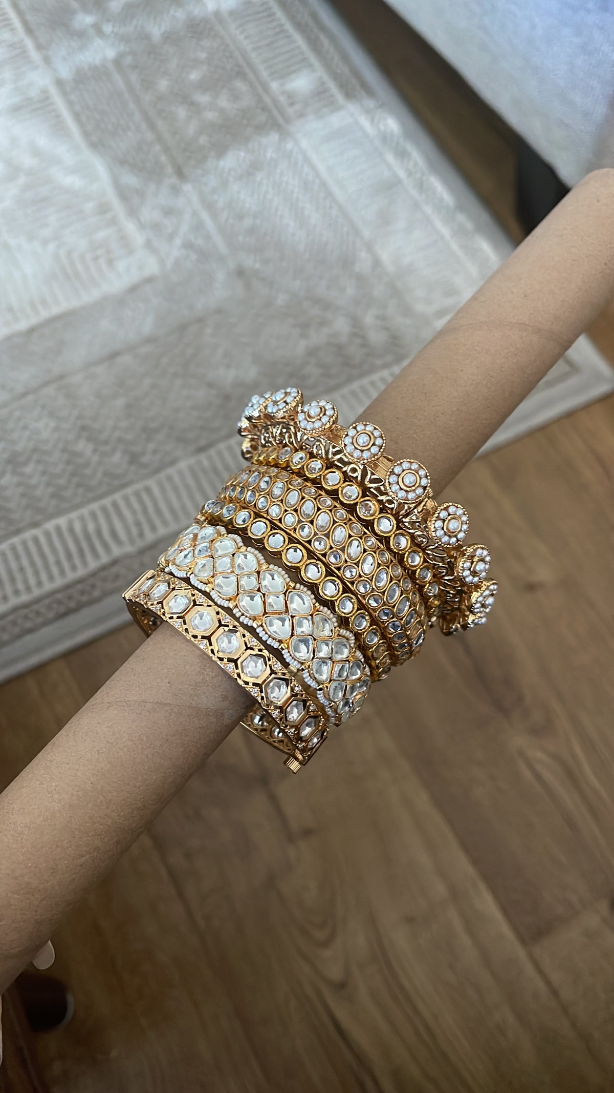 Kundan bangle stack
