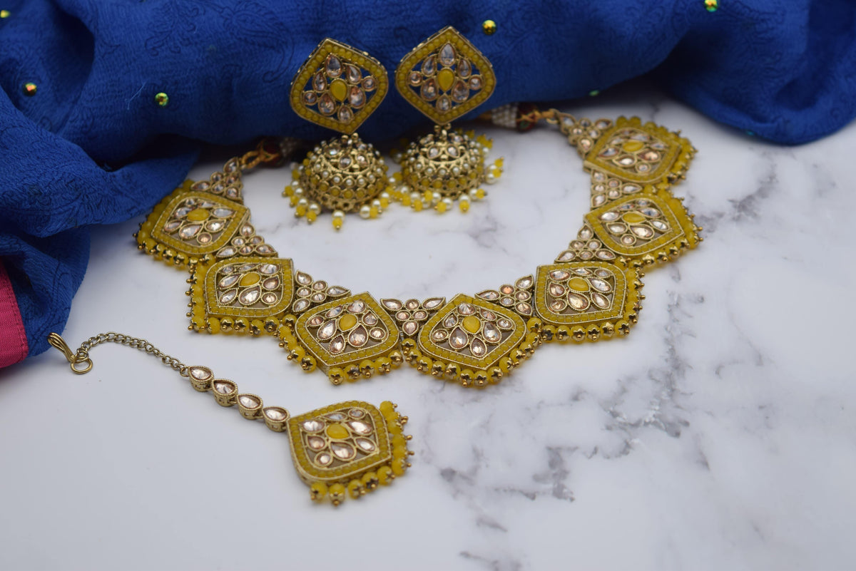 Disha - Polki Necklace Set - Choodiyan