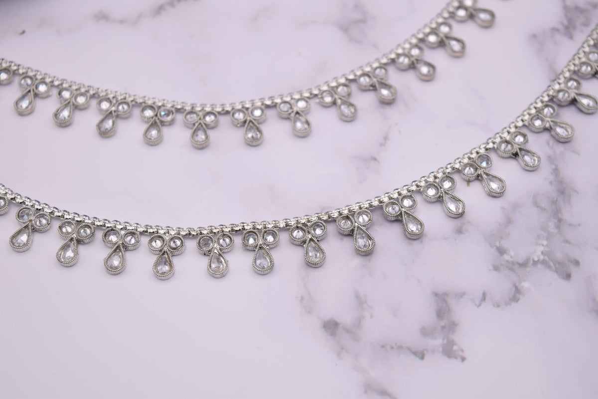 2 Silver Anklet - Choodiyan