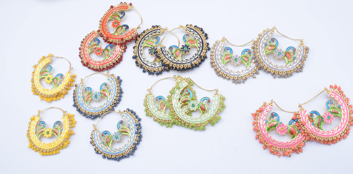 Meenakari - Earrings - Choodiyan
