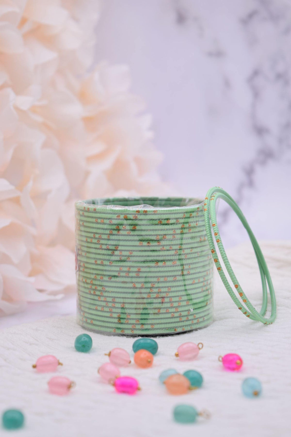 Sea Green Bangle Stack - Choodiyan