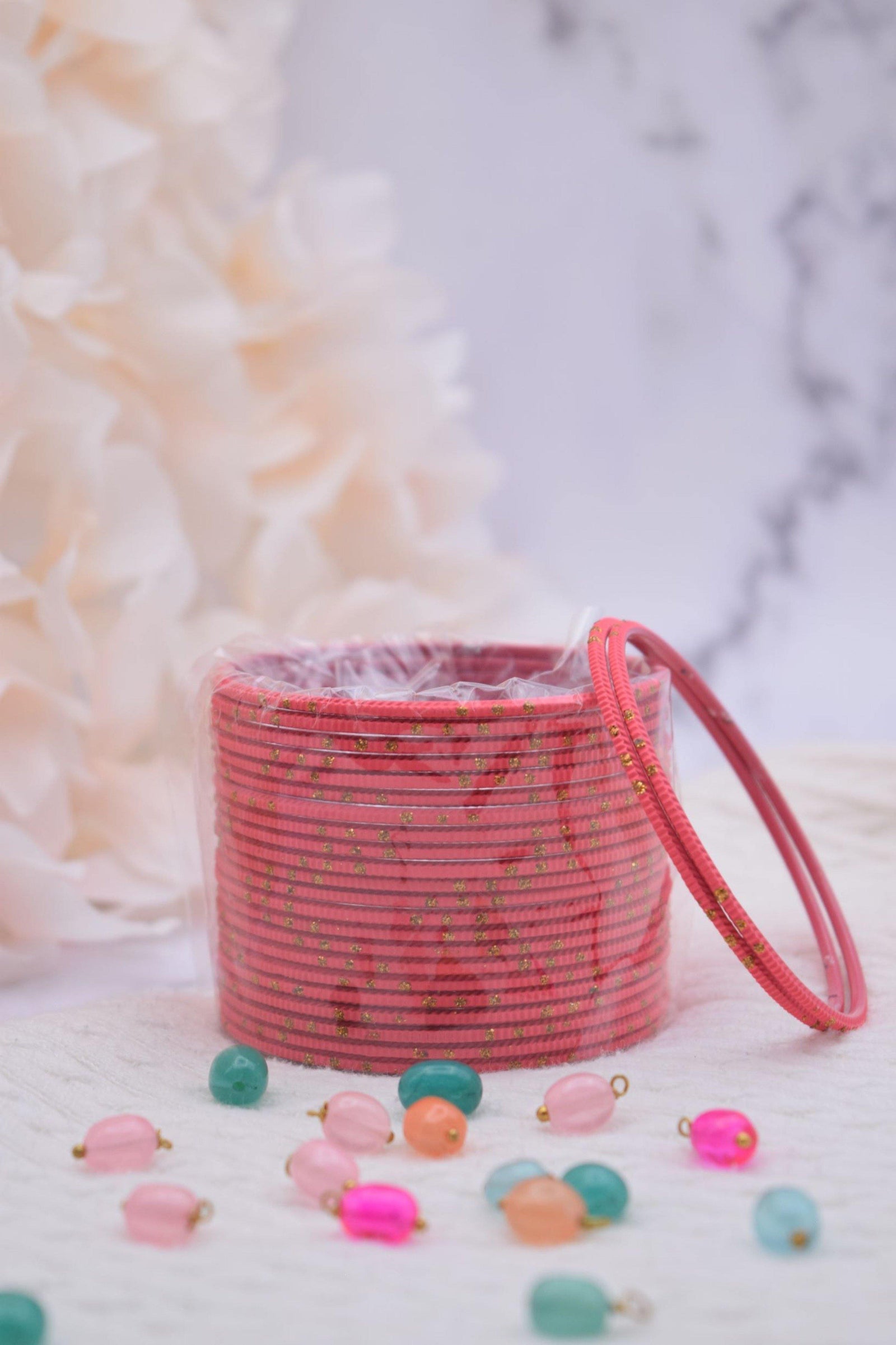 Mandy Bangle Stack ( Pink ) - Choodiyan