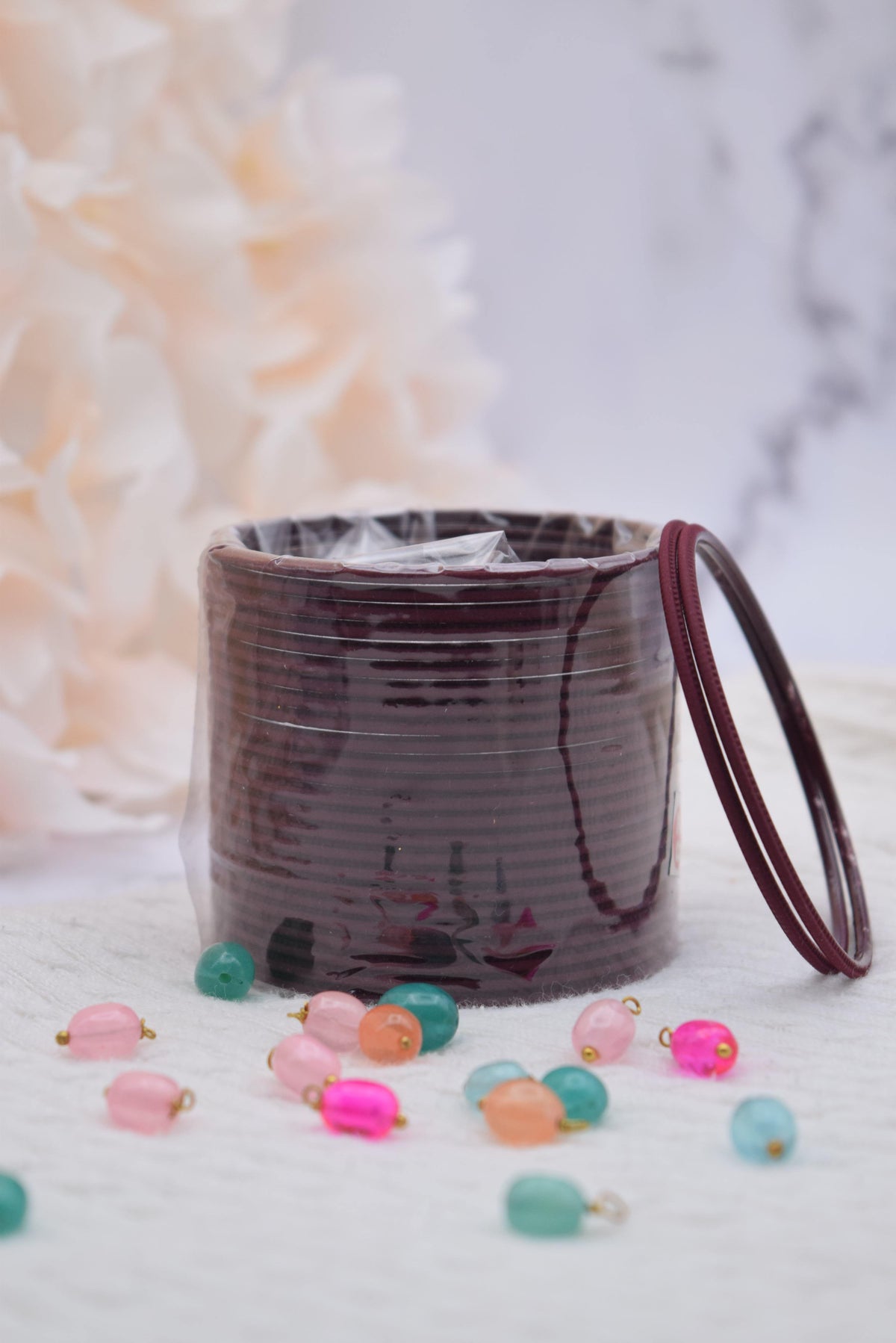 Dark Red Bangle Stack - Choodiyan