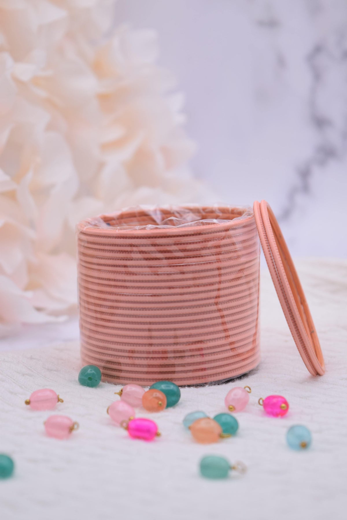 Peach Bangle Stack - Choodiyan