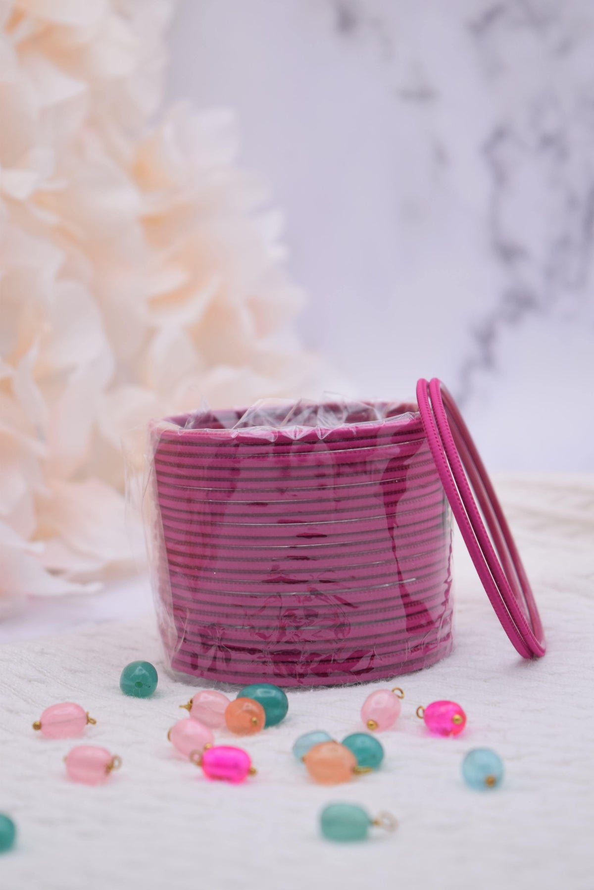 Dark Pink Bangle Stack - Choodiyan