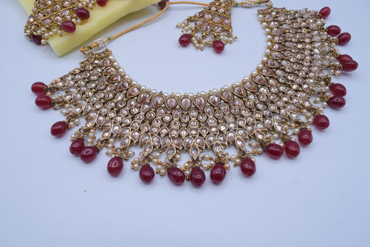 Preet -  Polki Necklace Set - Choodiyan