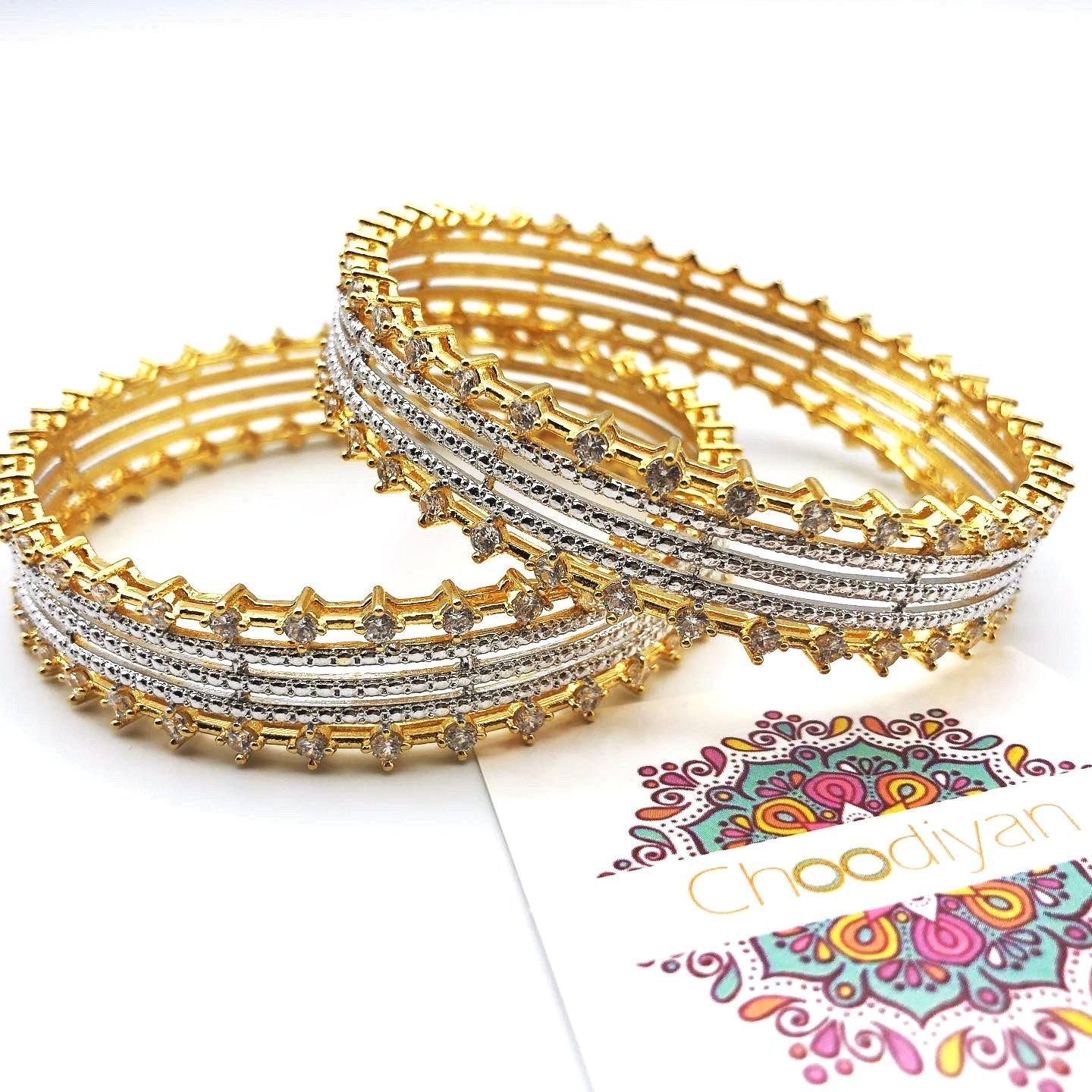 Indian Two Tone Studded Bangle 