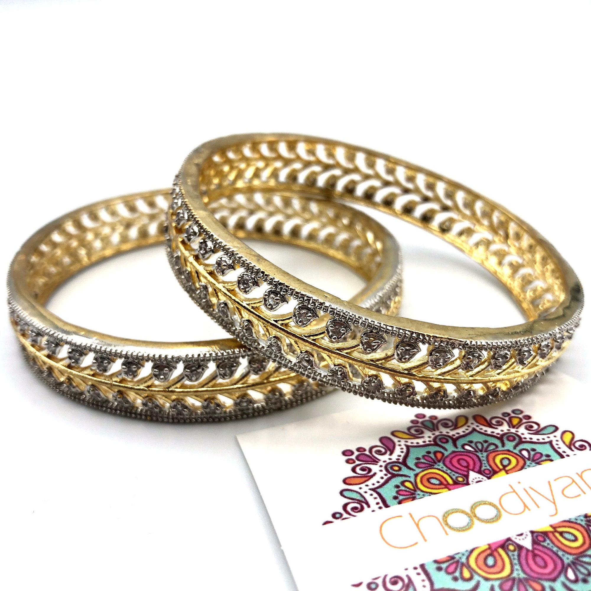 Indian Gold Tone Leaf Bangle 