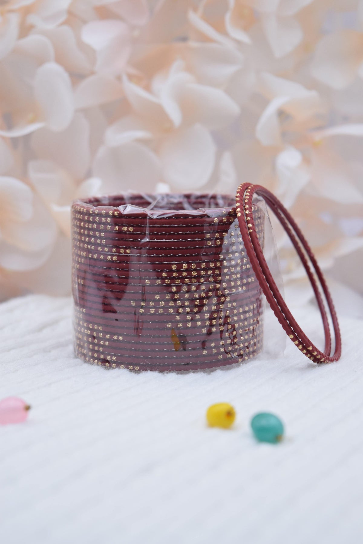 Dark Red Bangle Stack - Choodiyan