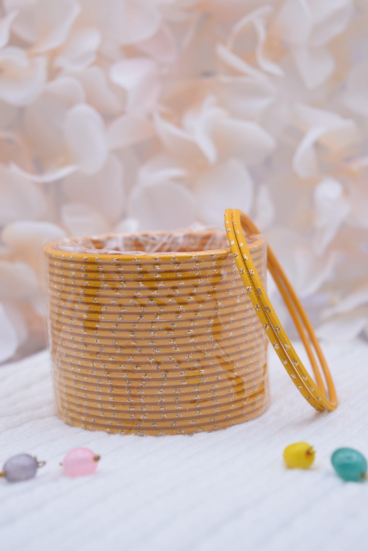 Yellow Bangle Stack - Choodiyan