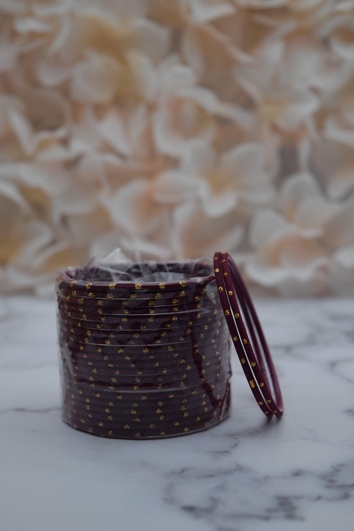 Burgundy Bangle Stack - Choodiyan