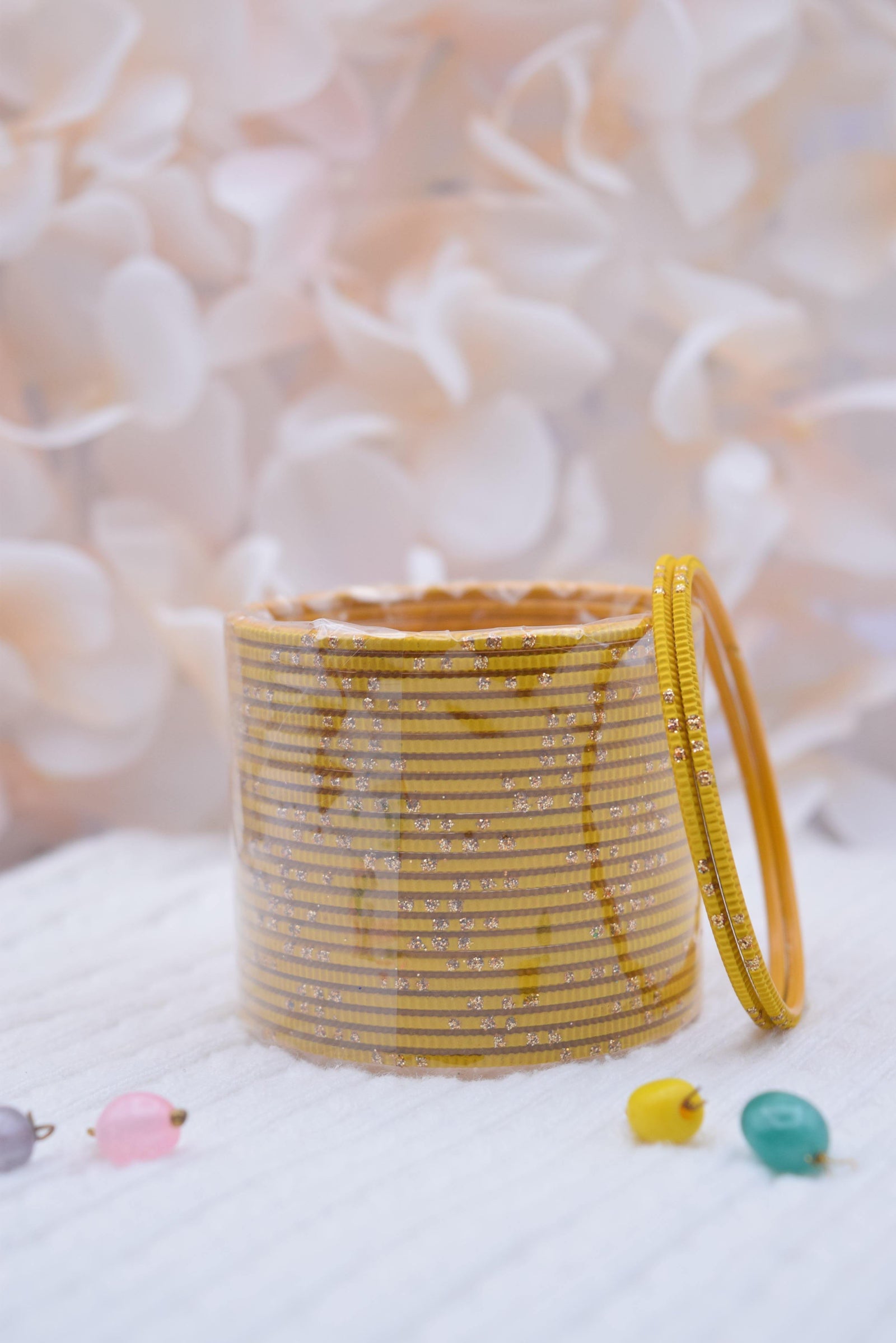 Yellow Bangle Stack - Choodiyan