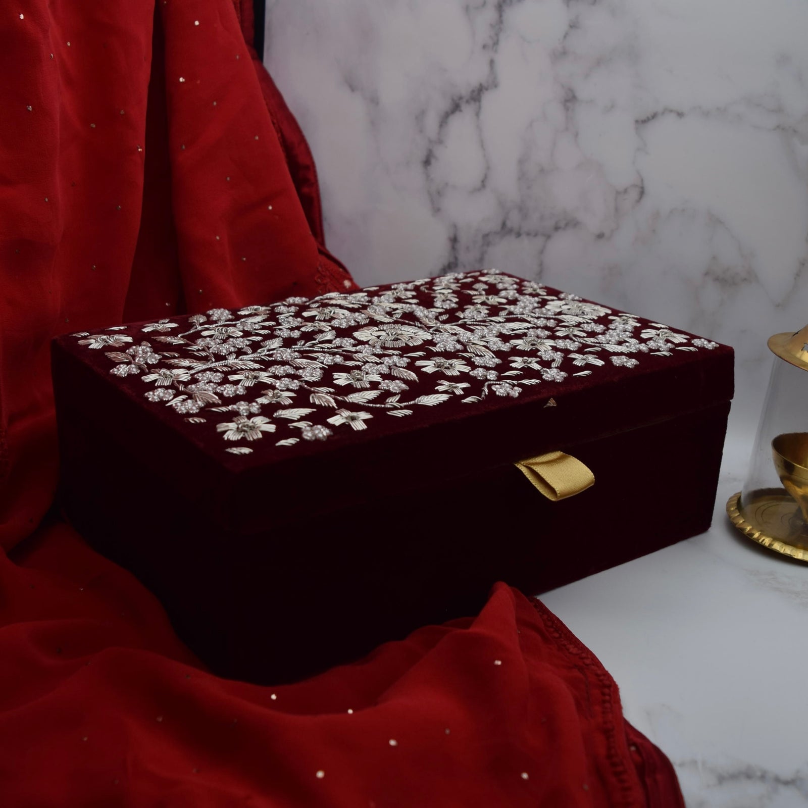 Indian Jewelry - Bangle Storage Box With Jewelry Compartment and Mirror