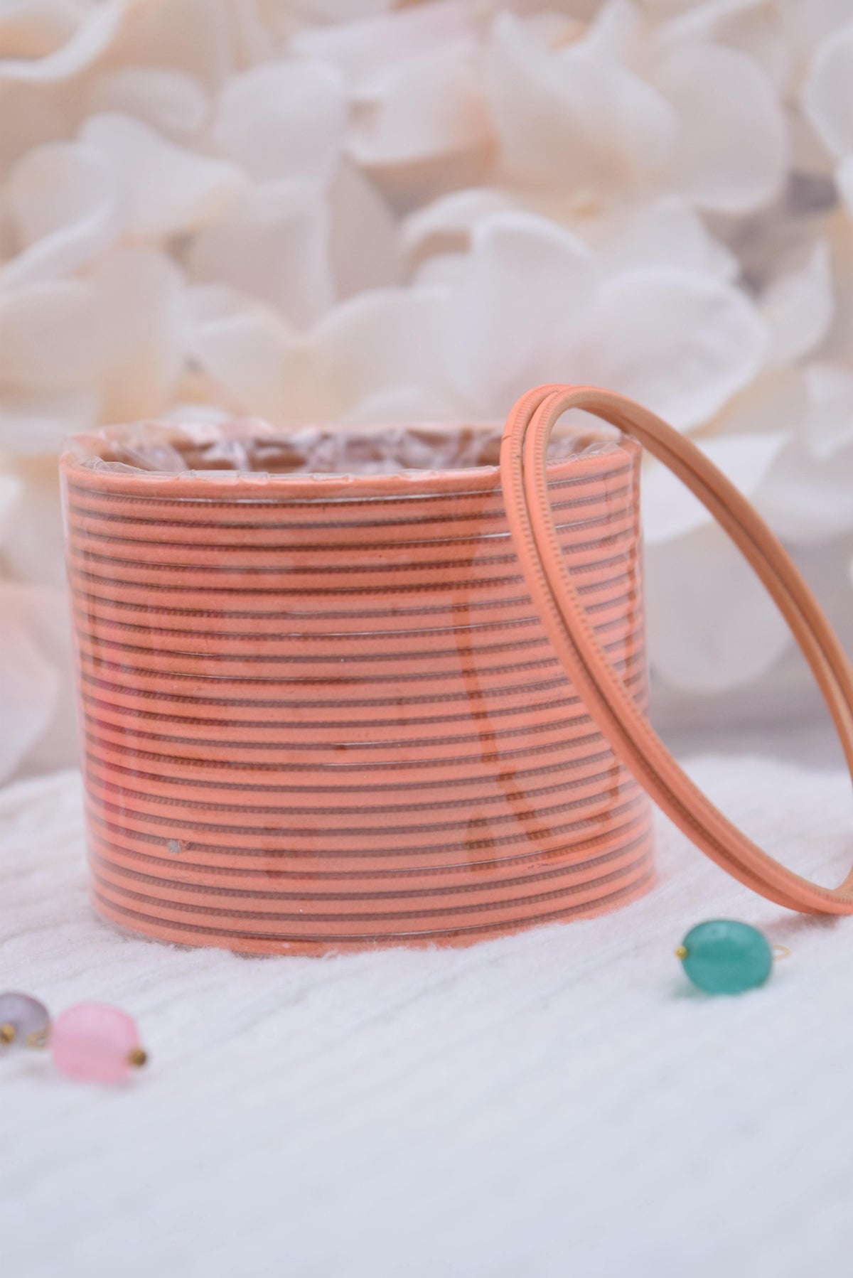 Peach Bangle Stack - Choodiyan