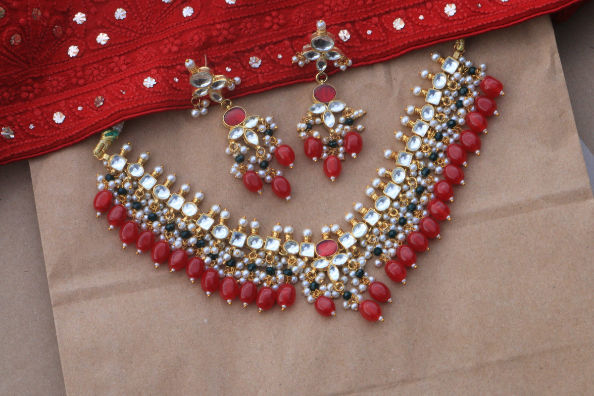 Tanya - Ahemdabadi Kundan Necklace Set