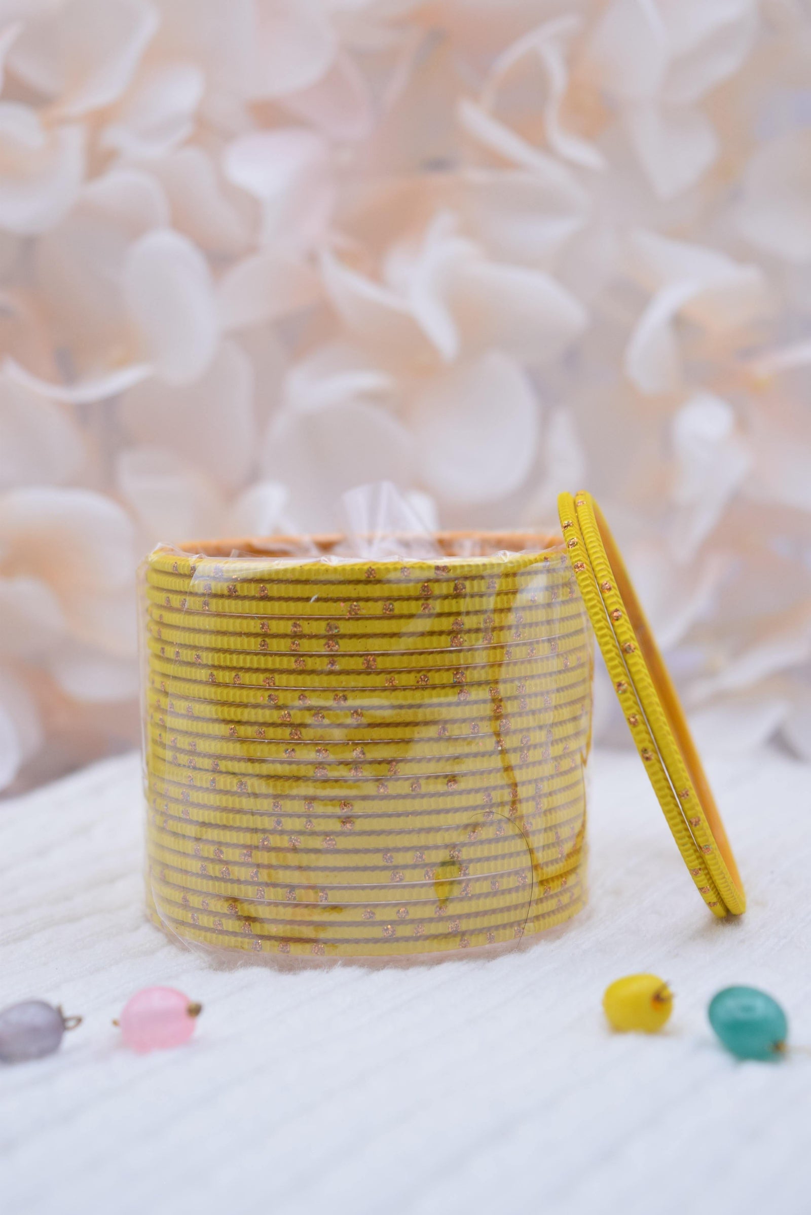 Yellow Bangle Stack - Choodiyan