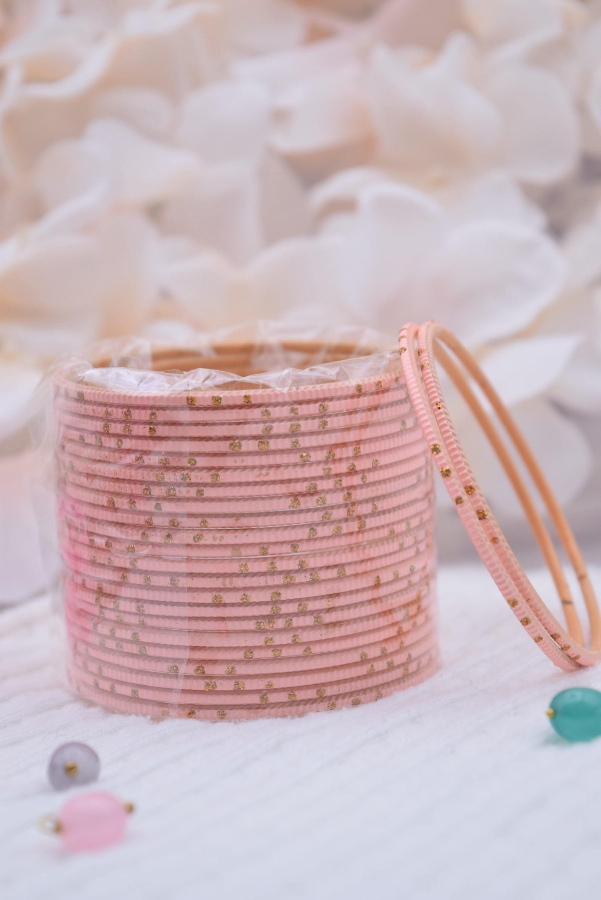 Peach Bangle Stack - Choodiyan