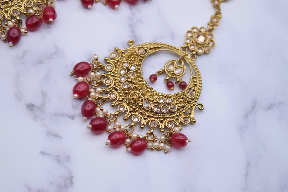 Rashmi - Oversized Earring and Tika Set - Additional colors available