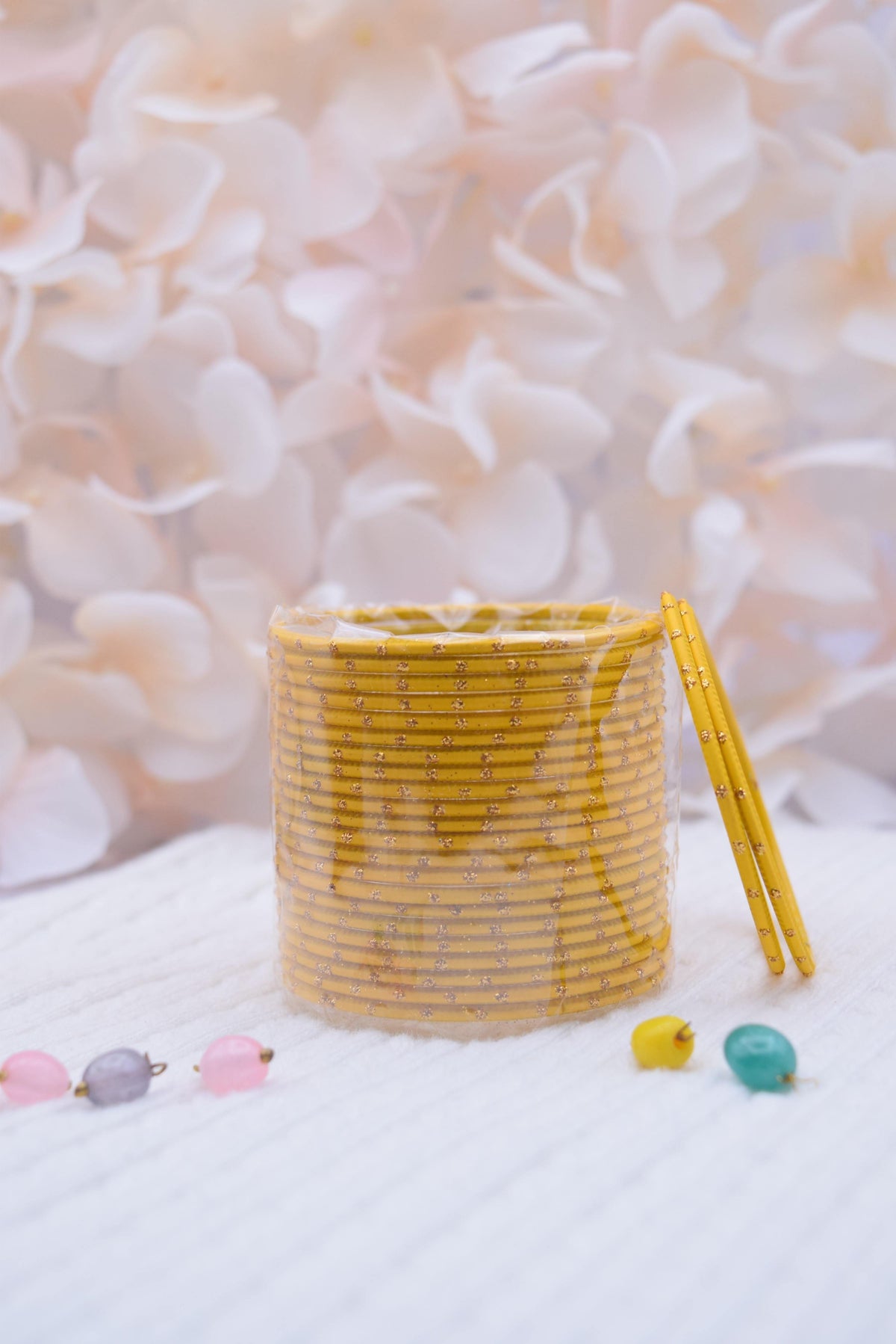 Yellow Bangle Stack - Choodiyan