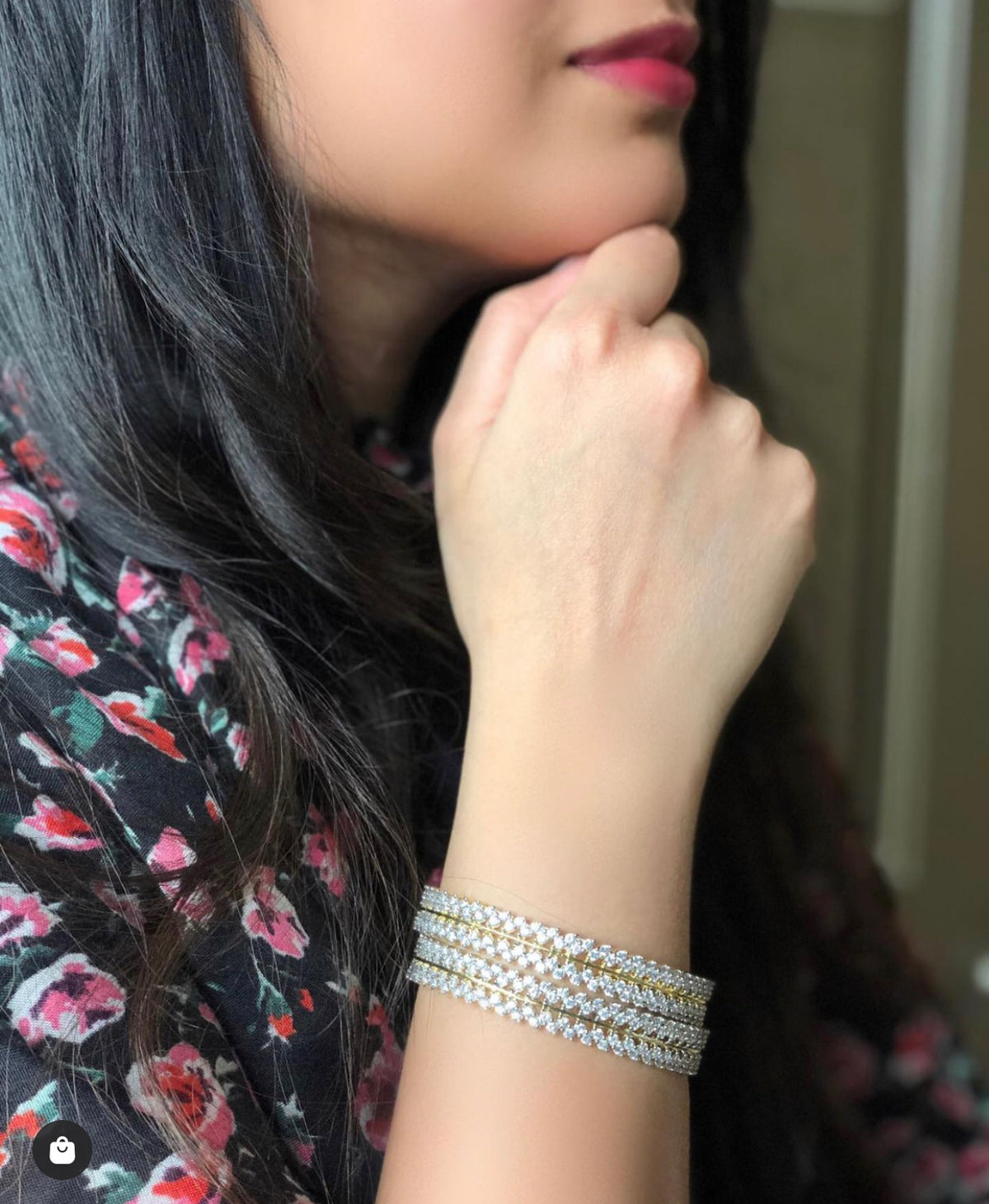 Two Tone Leaf Bangles