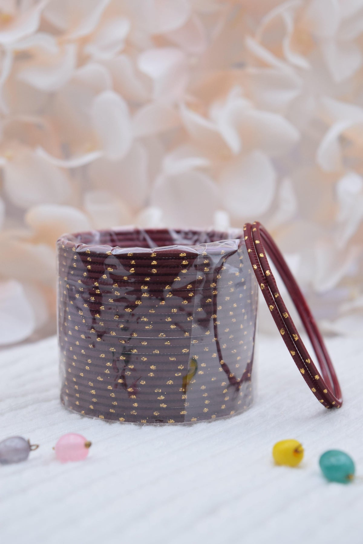 Dark Red Bangle Stack - Choodiyan