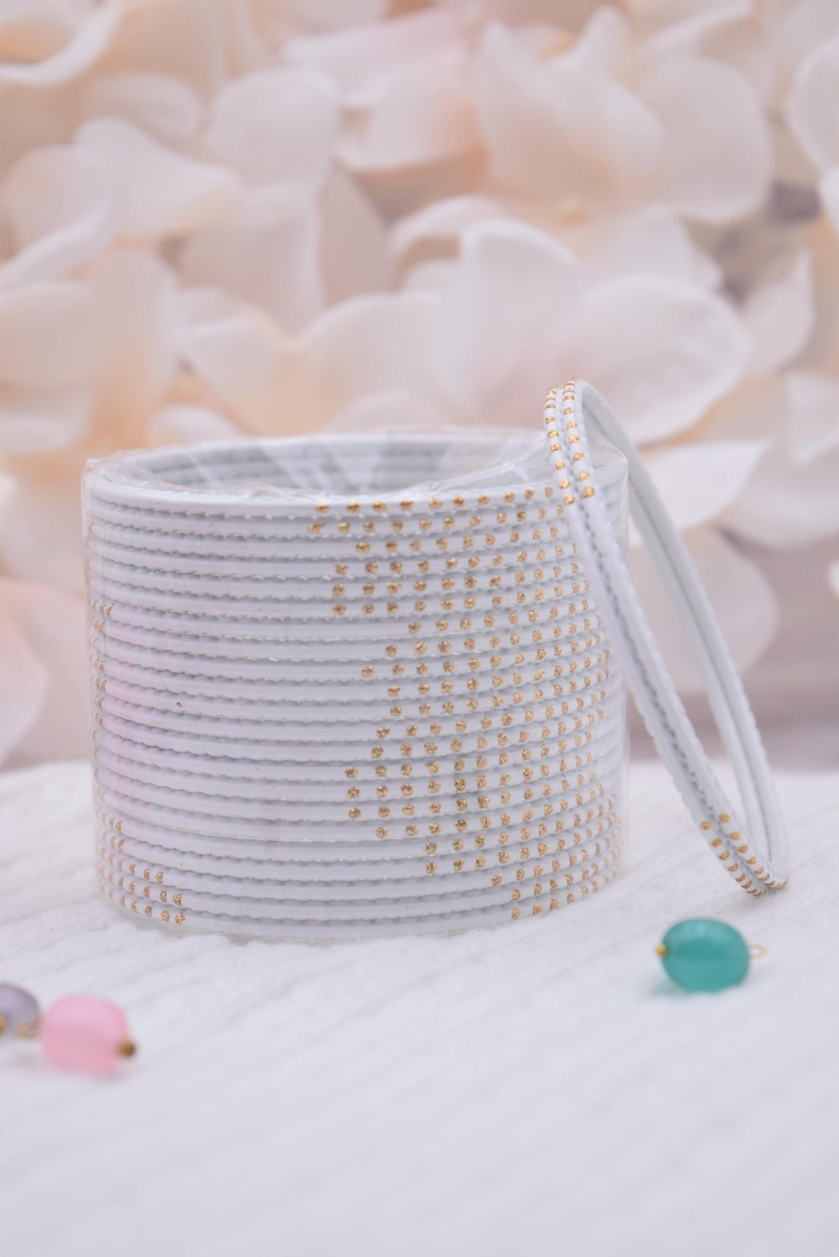 24 White Bangles - Choodiyan