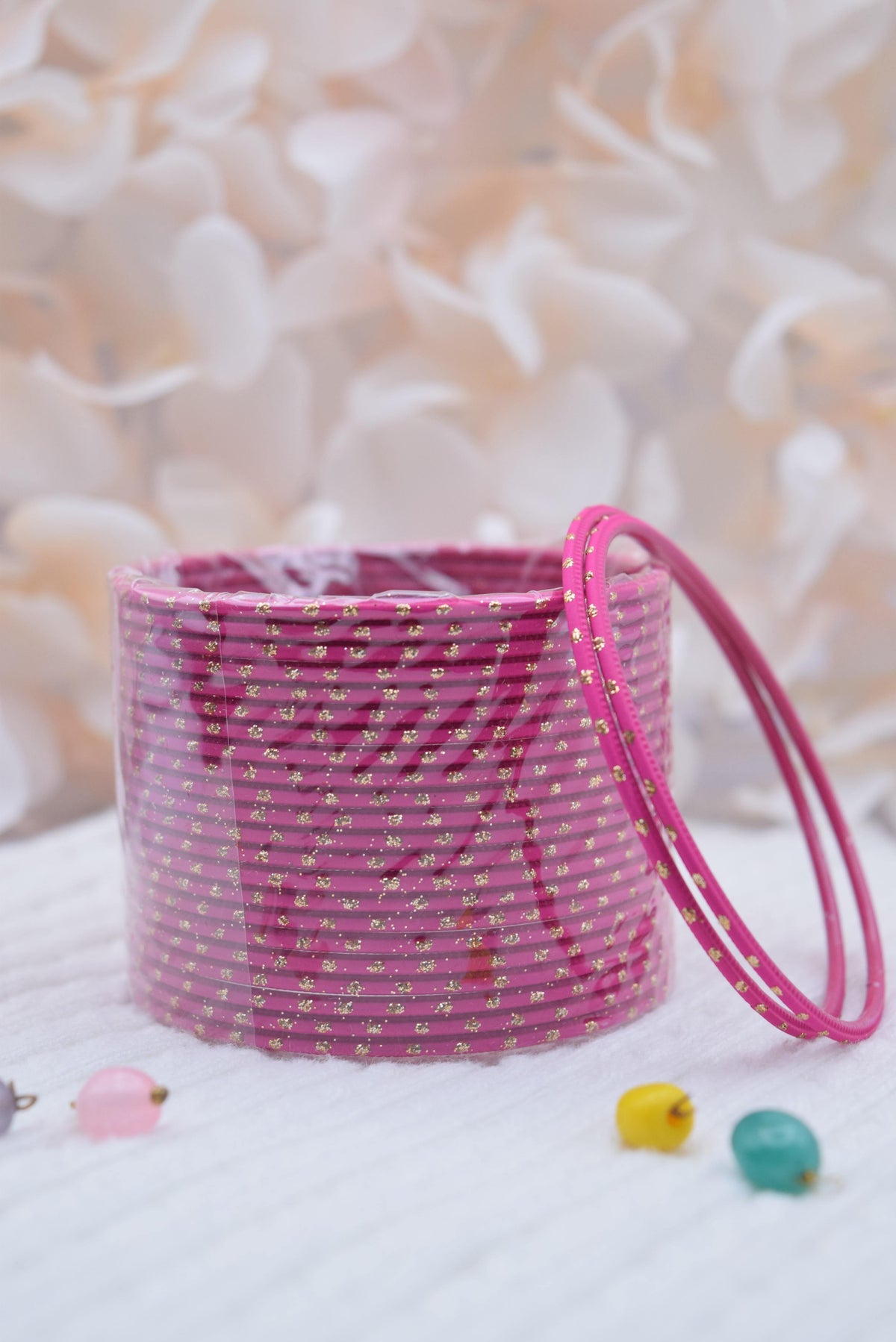 Hot Pink Bangle Stack - Choodiyan