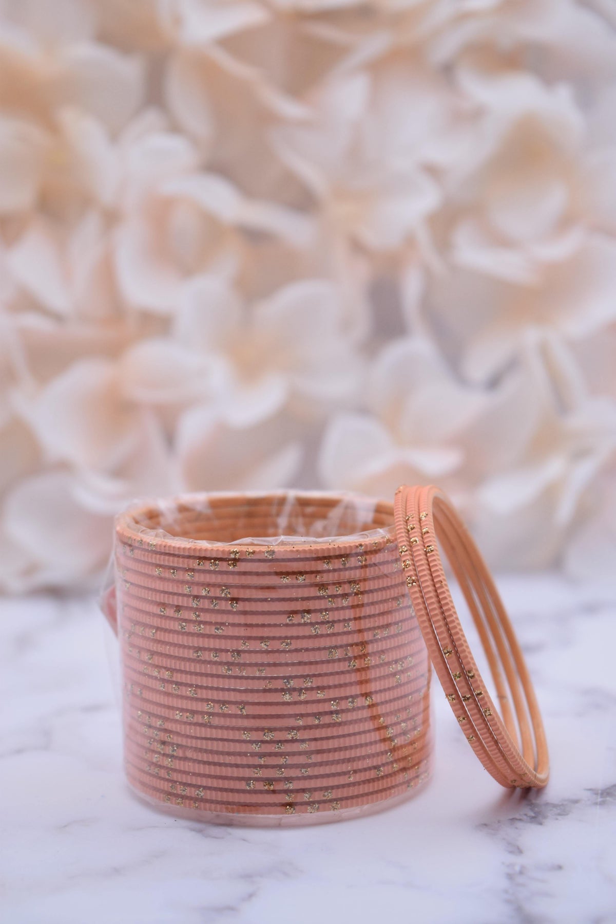 Peach Bangle Stack - Choodiyan